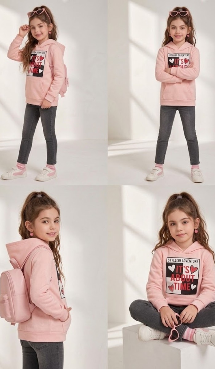 Çocuk Pudra Sweatshirt