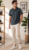 Erkek Antrasit Polo Yaka T-Shirt Erkek Antrasit Polo Yaka T-Shirt