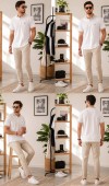 Erkek Beyaz Polo Yaka T-Shirt