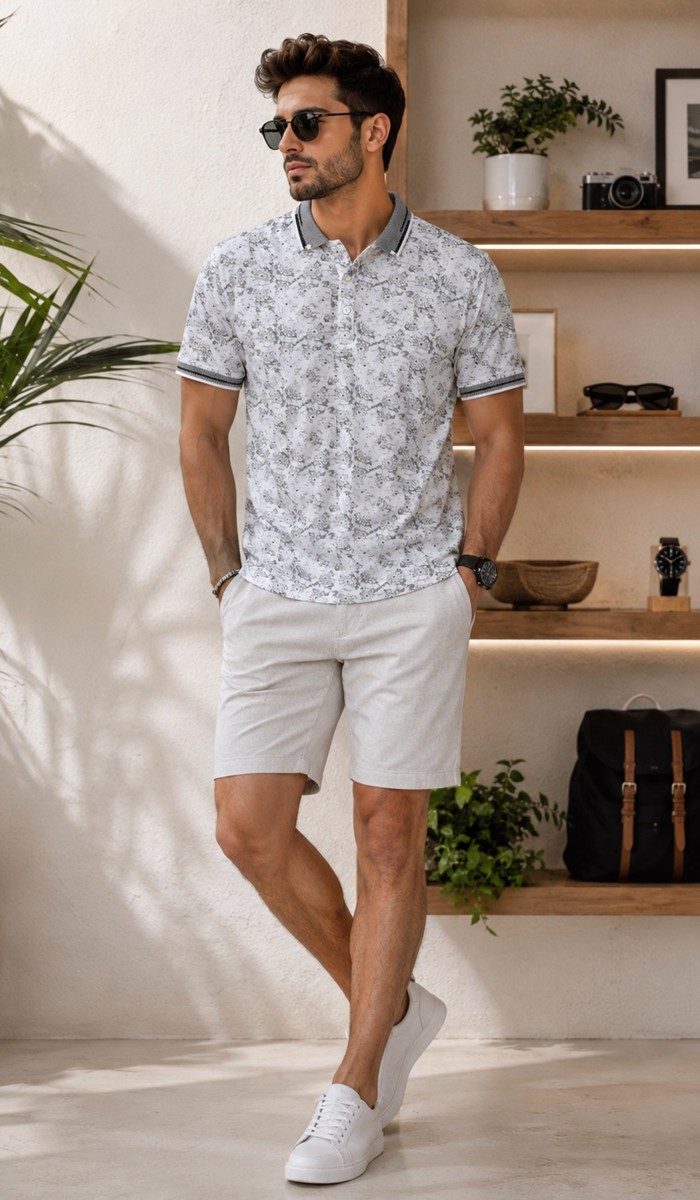 Erkek Beyaz Polo Yaka T-Shirt Erkek Beyaz Polo Yaka T-Shirt