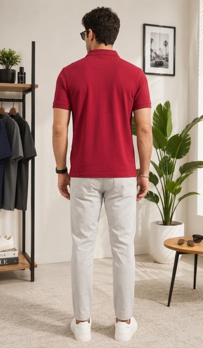 Erkek Bordo Polo Yaka T-Shirt Erkek Bordo Polo Yaka T-Shirt