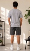 Erkek Gri O Yaka Basic T-Shirt Erkek Gri O Yaka Basic T-Shirt