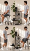 Erkek Gri O Yaka Basic T-Shirt Erkek Gri O Yaka Basic T-Shirt