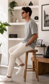 Erkek Gri O Yaka Basic T-Shirt Erkek Gri O Yaka Basic T-Shirt