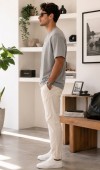 Erkek Gri O Yaka Basic T-Shirt Erkek Gri O Yaka Basic T-Shirt