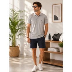 Erkek Gri Polo Yaka T-Shirt 