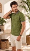 Erkek Haki Polo Yaka T-Shirt