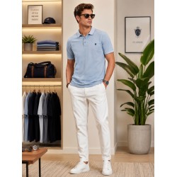 Erkek Mavi Polo Yaka T-Shirt 