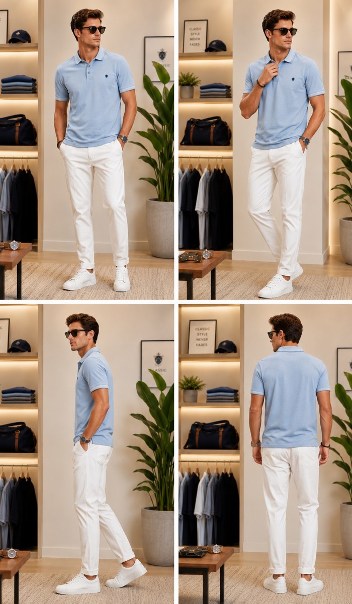 Erkek Mavi Polo Yaka T-Shirt Erkek Mavi Polo Yaka T-Shirt