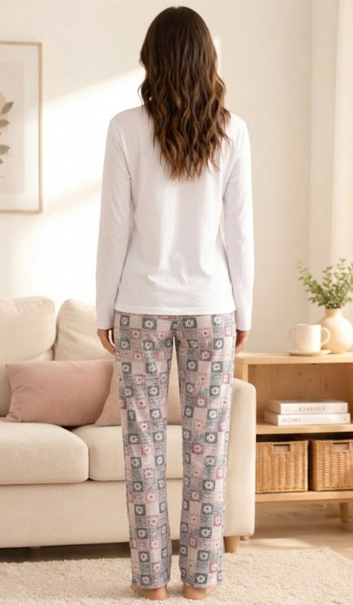 Kadın Beyaz Pijama Takımı Kadın Beyaz Pijama Takımı