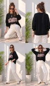 Kadın Siyah Bisiklet Yaka Sweatshirt