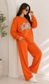 Kadın Turuncu Bisiklet Yaka Sweatshirt