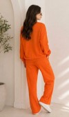 Kadın Turuncu Bisiklet Yaka Sweatshirt