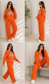 Kadın Turuncu Bisiklet Yaka Sweatshirt