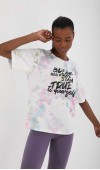 Kadın Beyaz Bisiklet Yaka T-Shirt