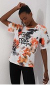 Kadın Beyaz Bisiklet Yaka T-Shirt