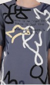 Kadın Gri Bisiklet Yaka T-Shirt Kadın Gri Bisiklet Yaka T-Shirt