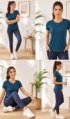 Kadın Turkuaz Bisiklet Yaka Basic T-Shirt Kadın Turkuaz Bisiklet Yaka Basic T-Shirt