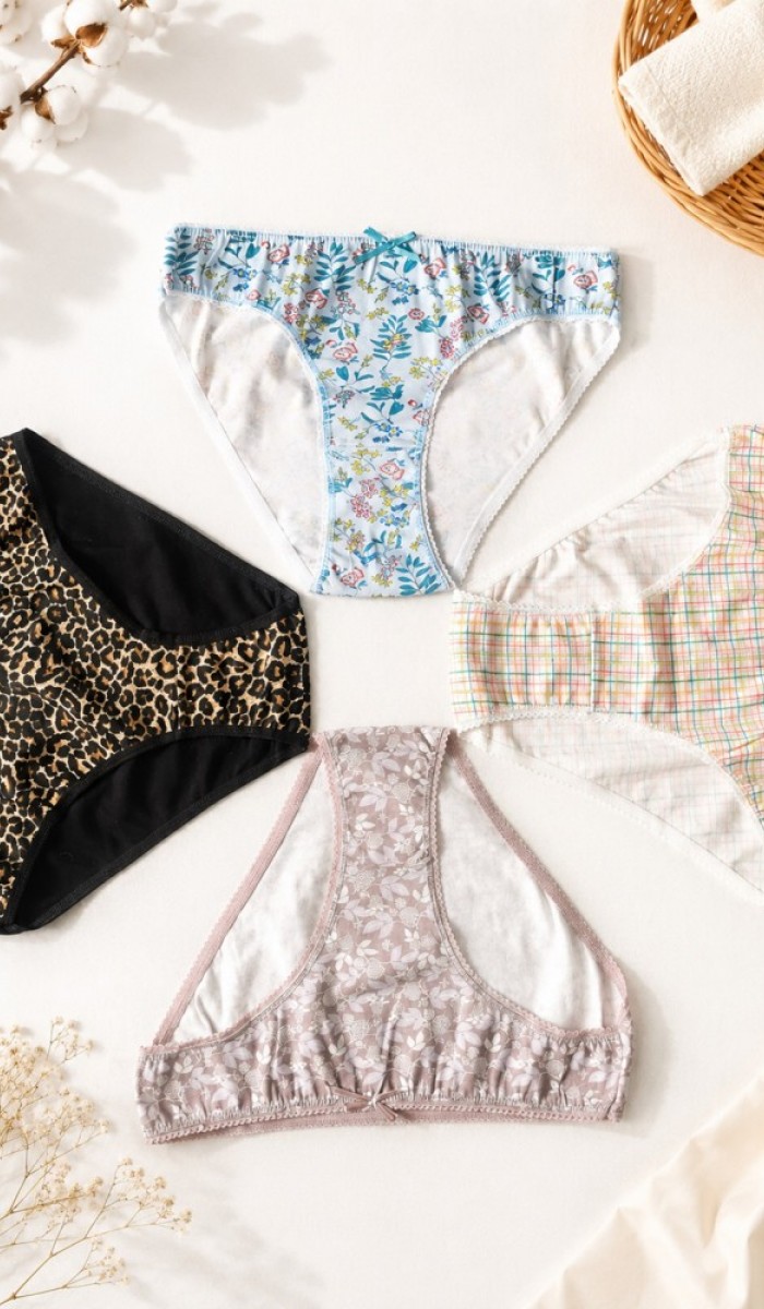 Kadın Renkli Pamuklu Bikini Külot 4 ' Lü Paket