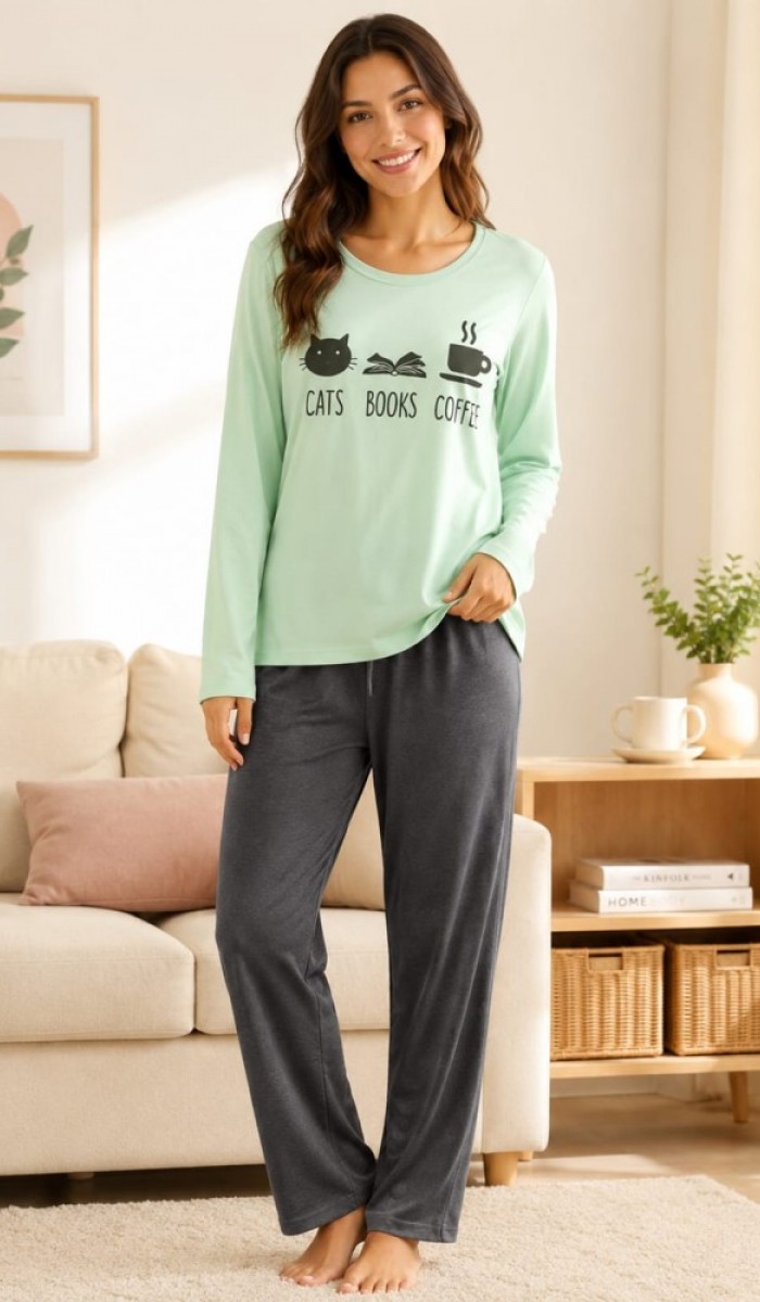 Kadın Yeşil Pijama Takımı