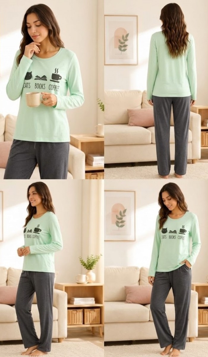 Kadın Yeşil Pijama Takımı Kadın Yeşil Pijama Takımı