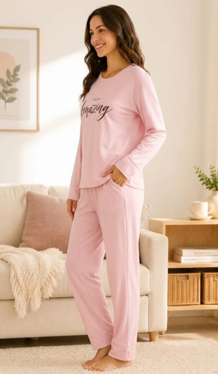 Kadın Pudra Pijama Takımı