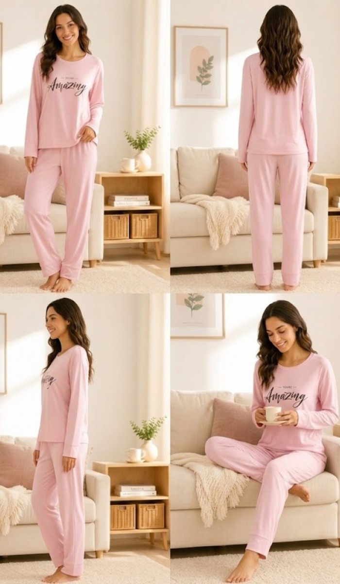 Kadın Pudra Pijama Takımı