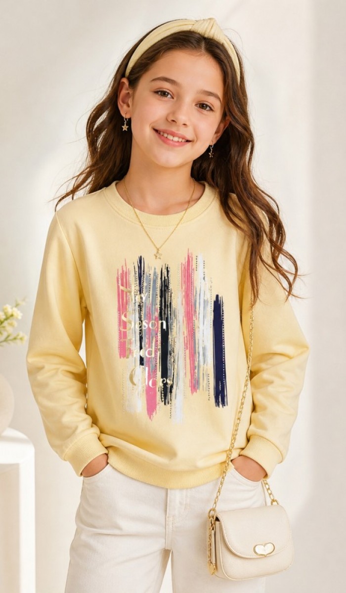 Kız Çocuk Sarı Sweatshirt