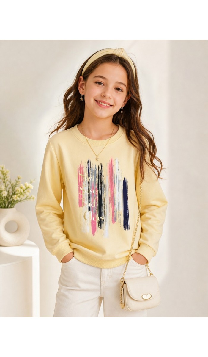 Kız Çocuk Sarı Sweatshirt Kız Çocuk Sarı Sweatshirt