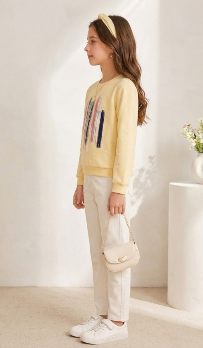 Kız Çocuk Sarı Sweatshirt Kız Çocuk Sarı Sweatshirt
