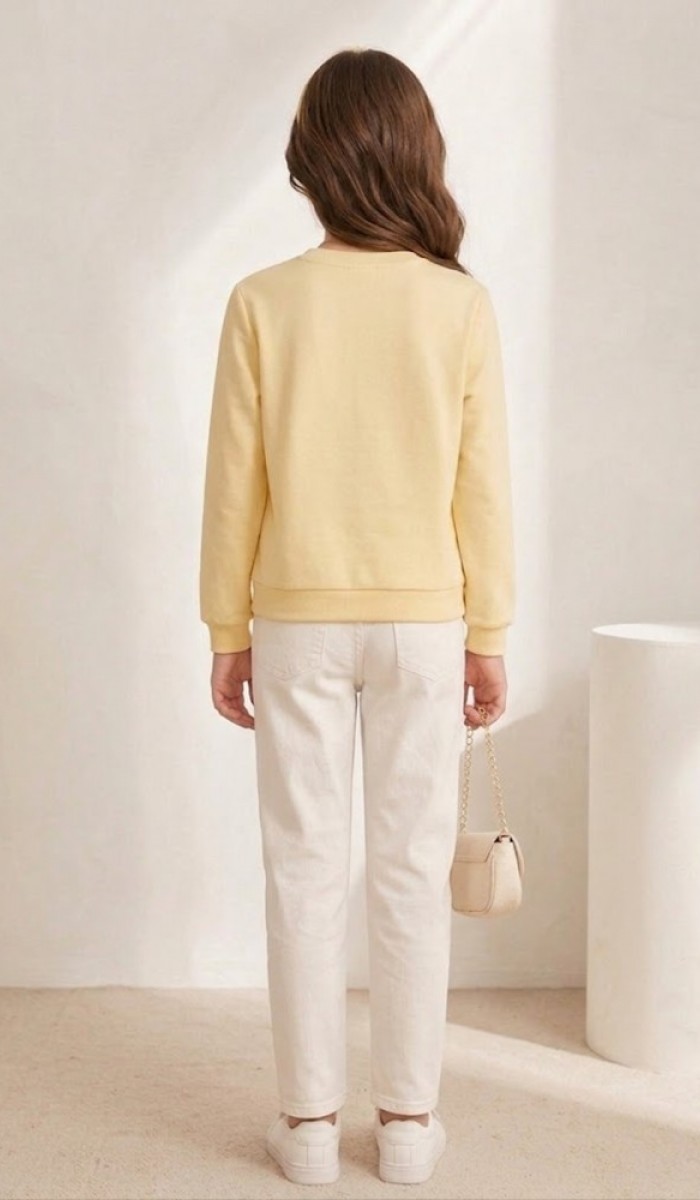 Kız Çocuk Sarı Sweatshirt Kız Çocuk Sarı Sweatshirt