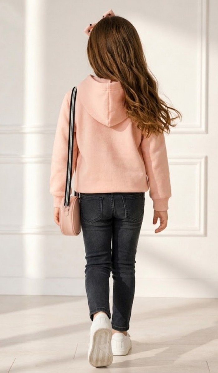 Kız Çocuk Pudra Sweatshirt Kız Çocuk Pudra Sweatshirt
