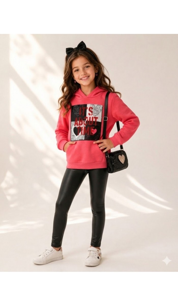 Kız Çocuk Nar Çiçeği Sweatshirt