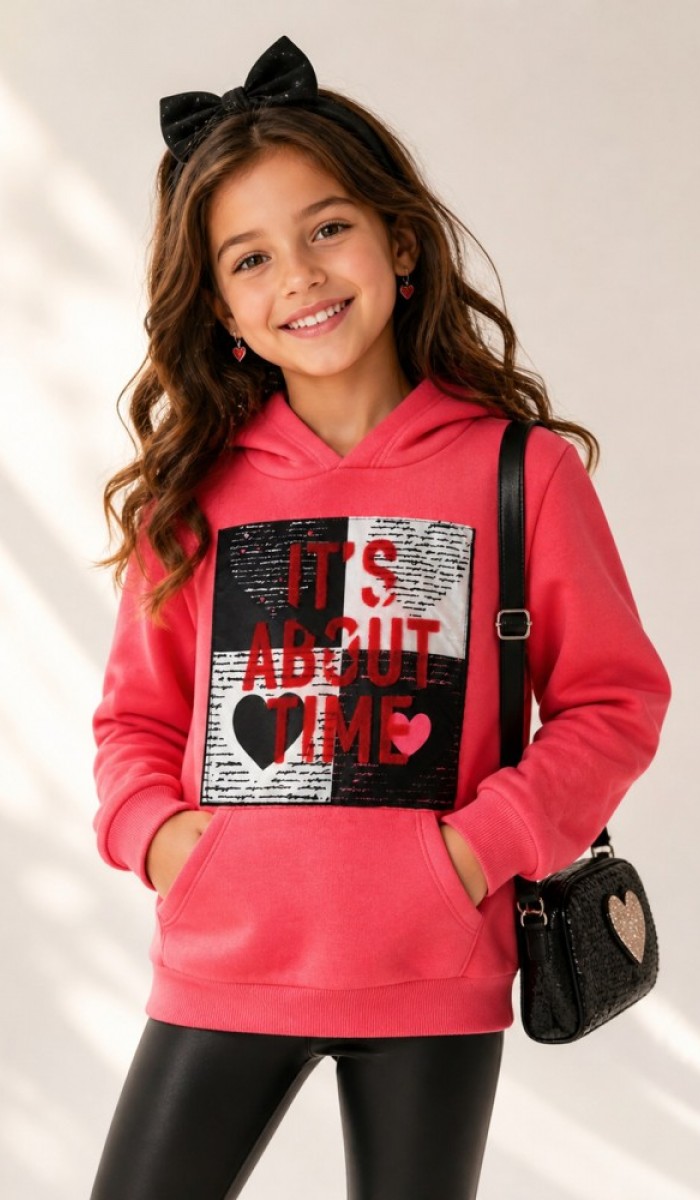Kız Çocuk Nar Çiçeği Sweatshirt Kız Çocuk Nar Çiçeği Sweatshirt