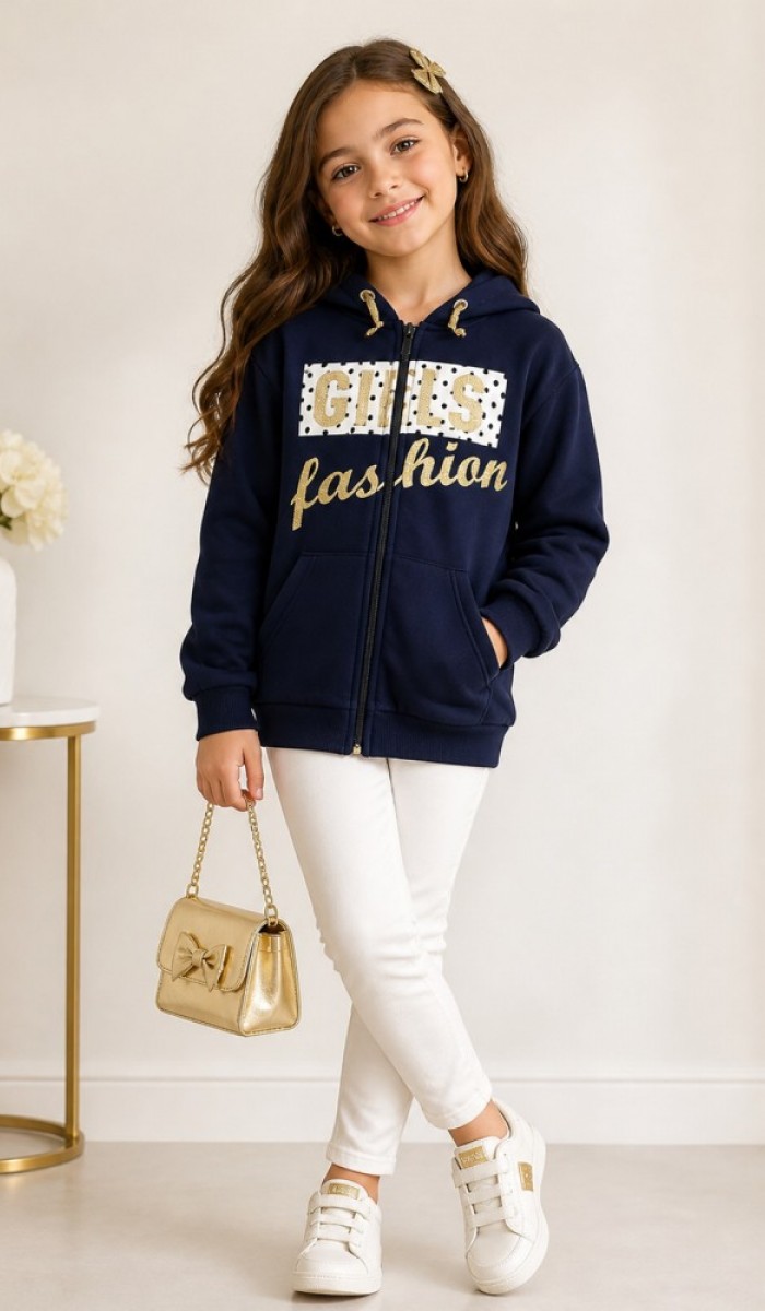 Kız Çocuk Lacivert Sweatshirt