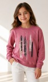 Kız Çocuk Gül Kurusu Sweatshirt