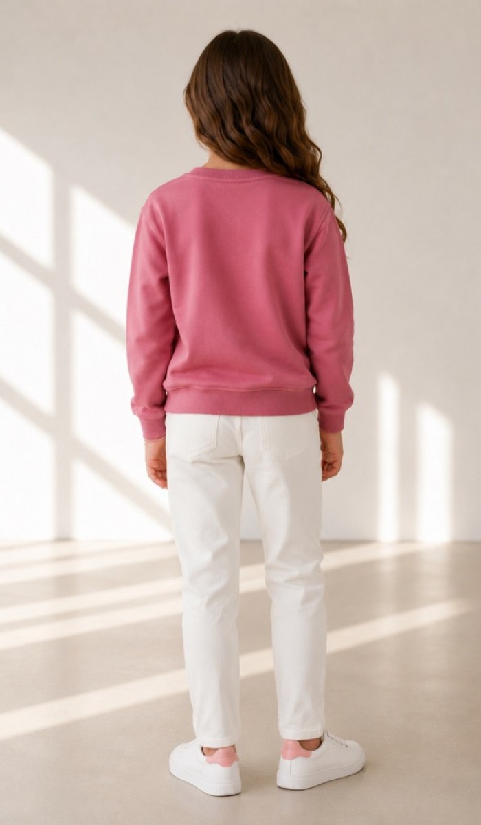 Kız Çocuk Gül Kurusu Sweatshirt