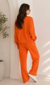 Kadın Turuncu Bisiklet Yaka Sweatshirt