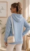 Kadın Turkuaz Kapşonlu Sweatshirt