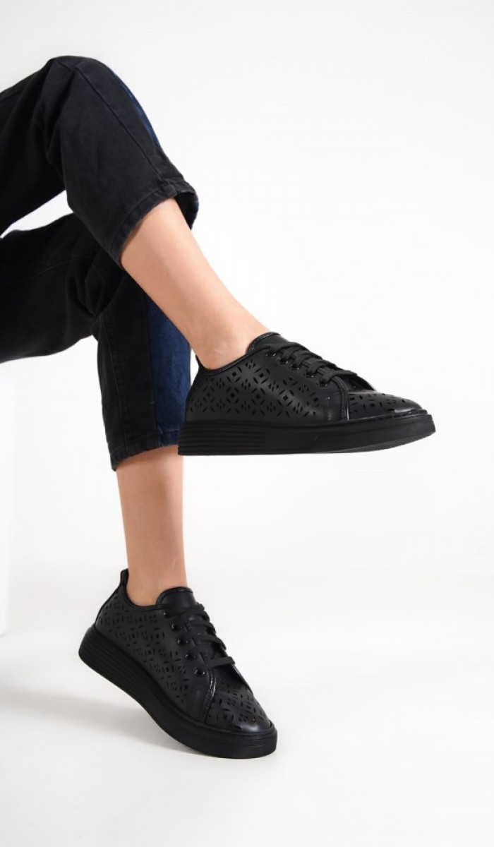 Kadın Siyah Sneaker Spor Ayakkabı Kadın Siyah Sneaker Spor Ayakkabı