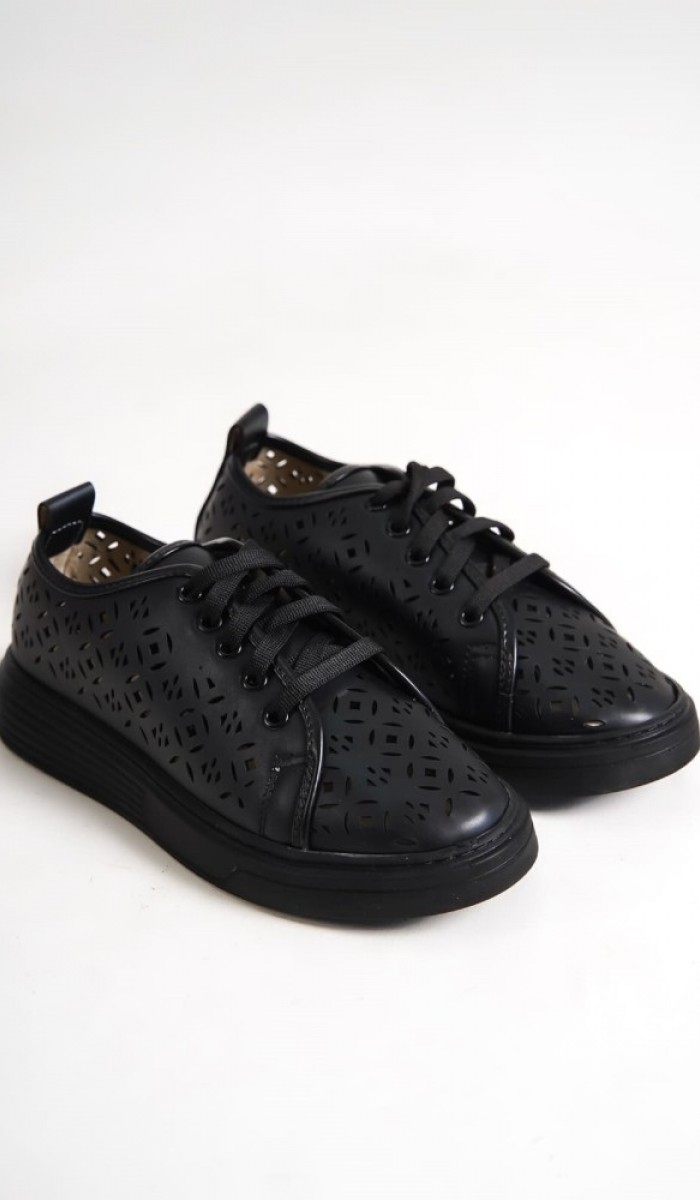 Kadın Siyah Sneaker Spor Ayakkabı Kadın Siyah Sneaker Spor Ayakkabı