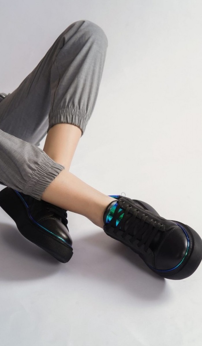 Kadın Siyah Sneaker Spor Ayakkabı