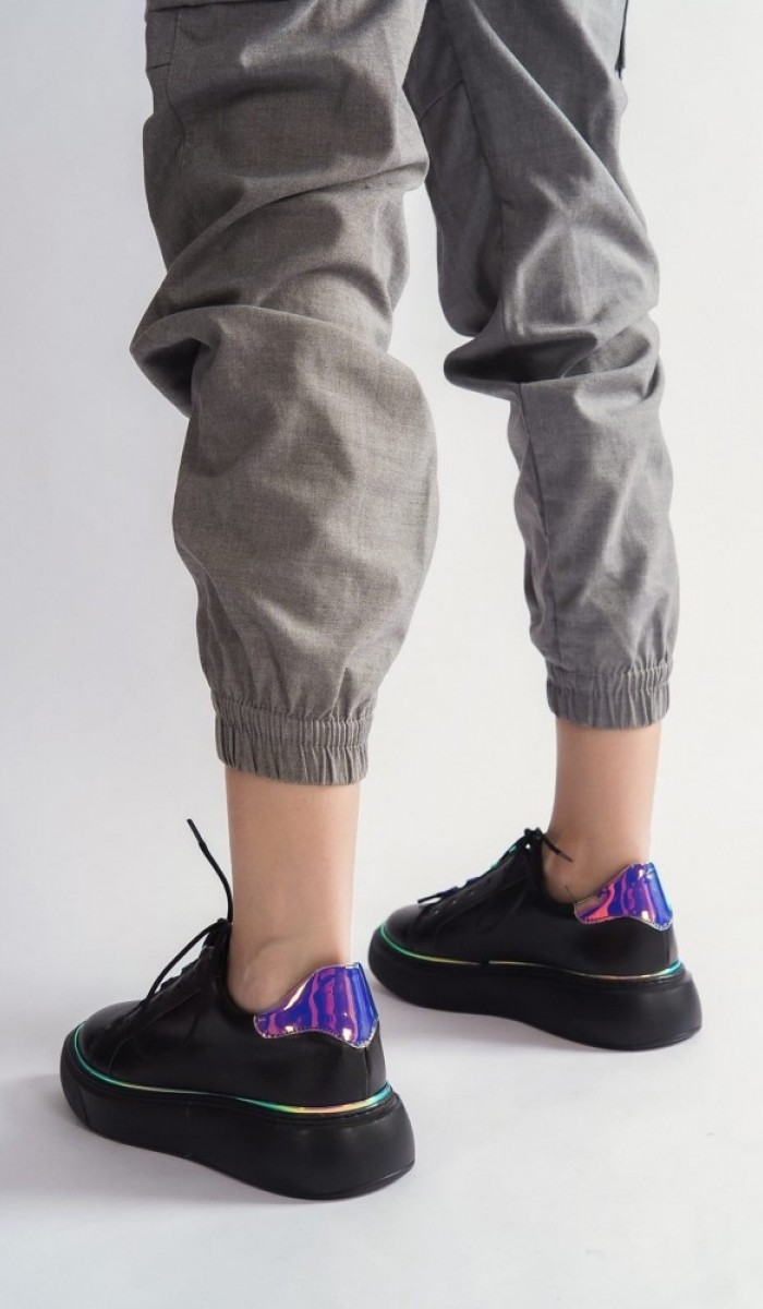 Kadın Siyah Sneaker Spor Ayakkabı Kadın Siyah Sneaker Spor Ayakkabı