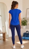 Kadın Mavi V Yaka Basic T-Shirt