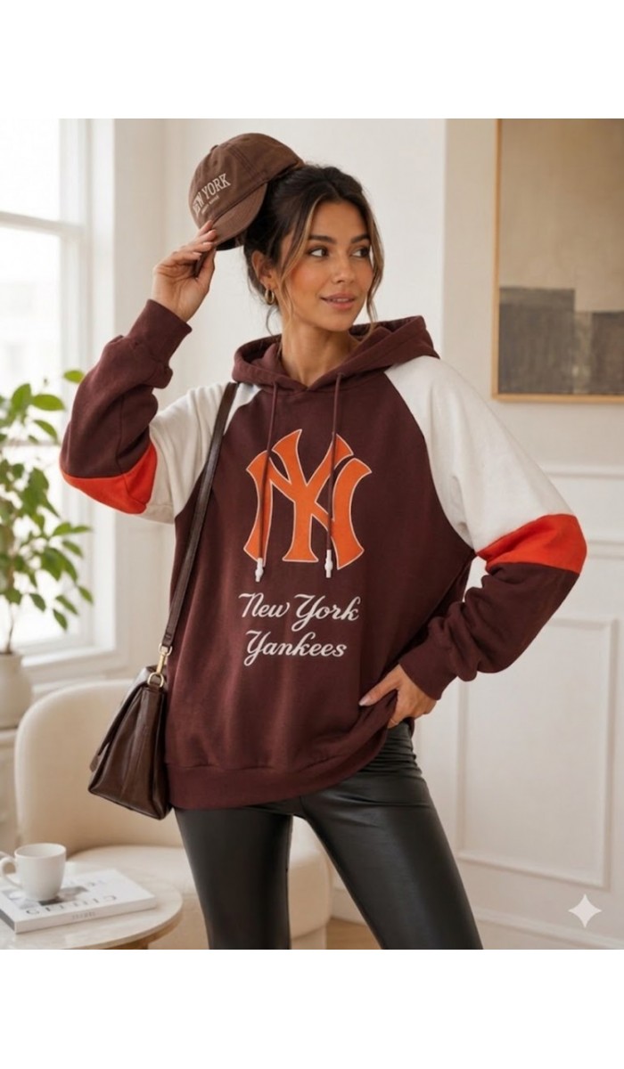 Kadın Kahverengi Kapşonlu Sweatshirt Kadın Kahverengi Kapşonlu Sweatshirt