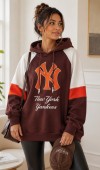 Kadın Kahverengi Kapşonlu Sweatshirt