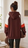 Kadın Kahverengi Kapşonlu Sweatshirt