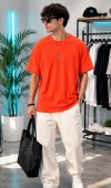Erkek Turuncu O Yaka Basic T-Shirt Erkek Turuncu O Yaka Basic T-Shirt