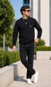 Erkek Siyah Sweatshirt Erkek Siyah Sweatshirt