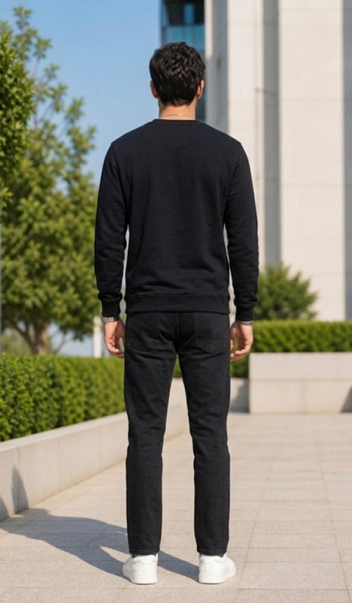 Erkek Siyah Sweatshirt Erkek Siyah Sweatshirt